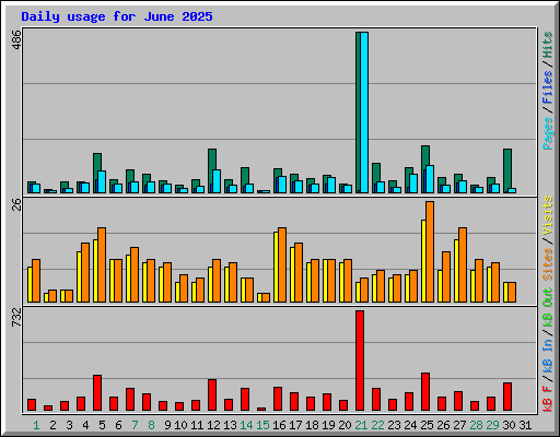 Daily usage for June 2025