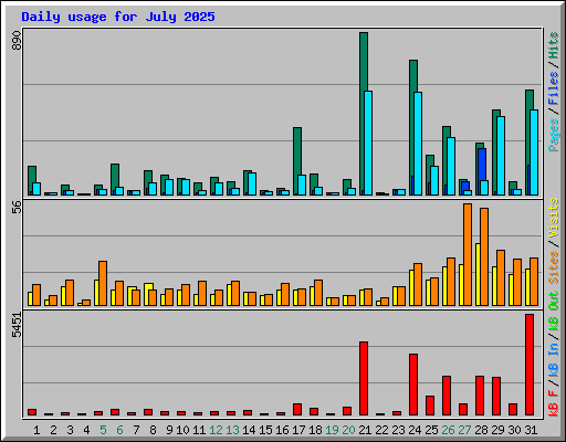 Daily usage for July 2025
