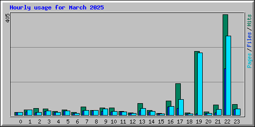 Hourly usage for March 2025
