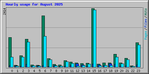 Hourly usage for August 2025
